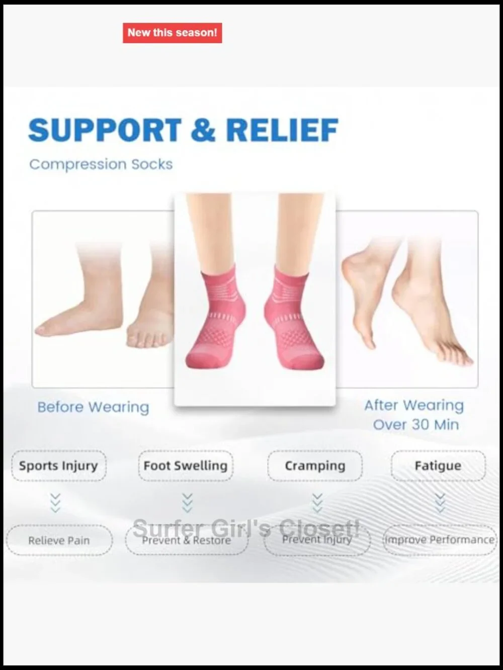 Ankle Compression Socks for Plantar Fasciitis Cushioned Athletic Running Socks
